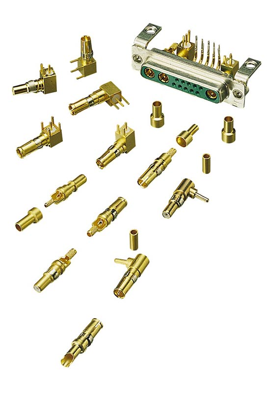 Contact coaxial pour connecteur D SUB